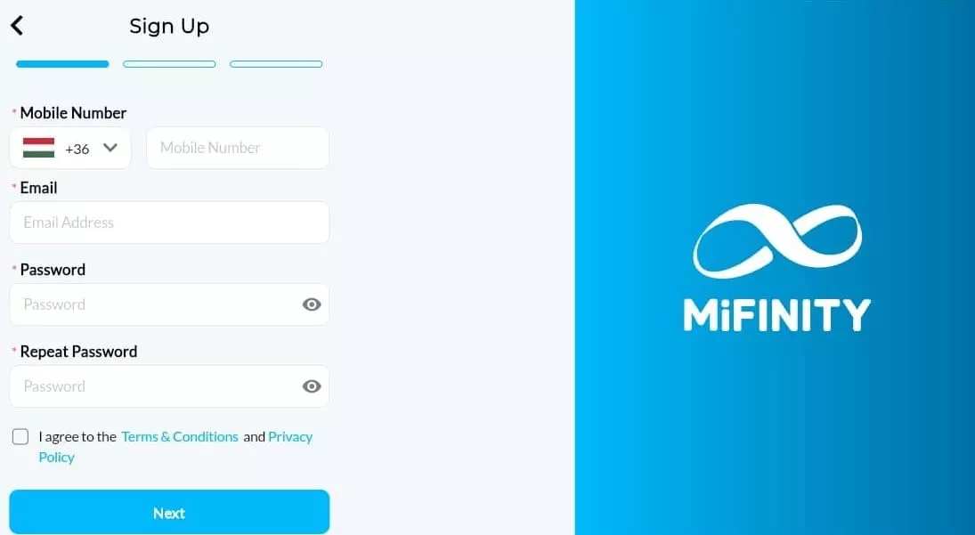MiFinity e-pénztárca regisztrálása