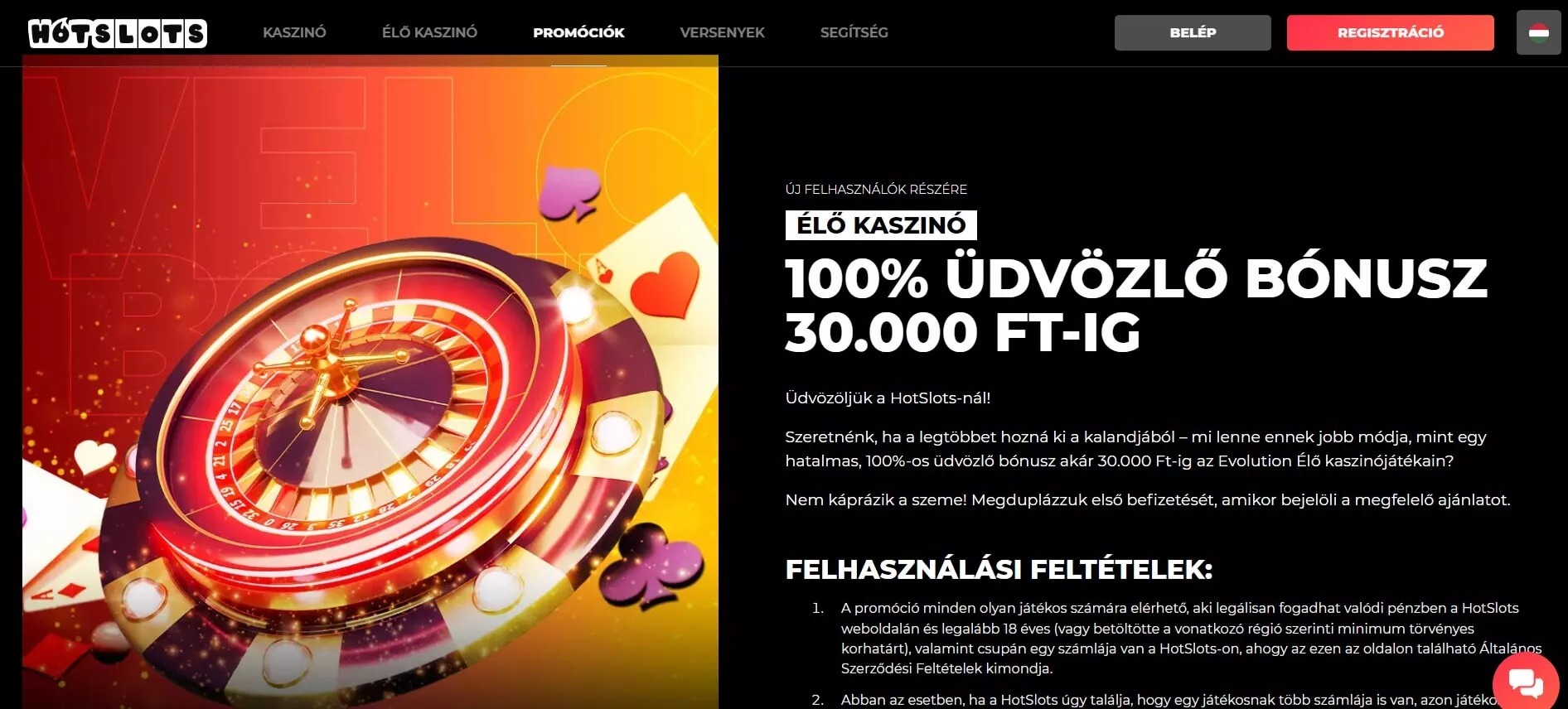 Hotslots élő kaszinó bónusz