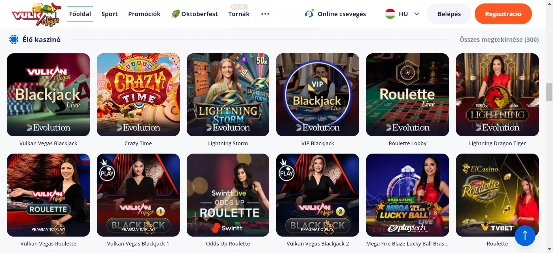 Vulkanbet élő kaszinó