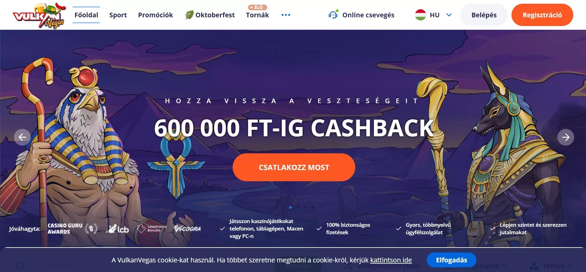 Vulkanbet kaszinó cashback