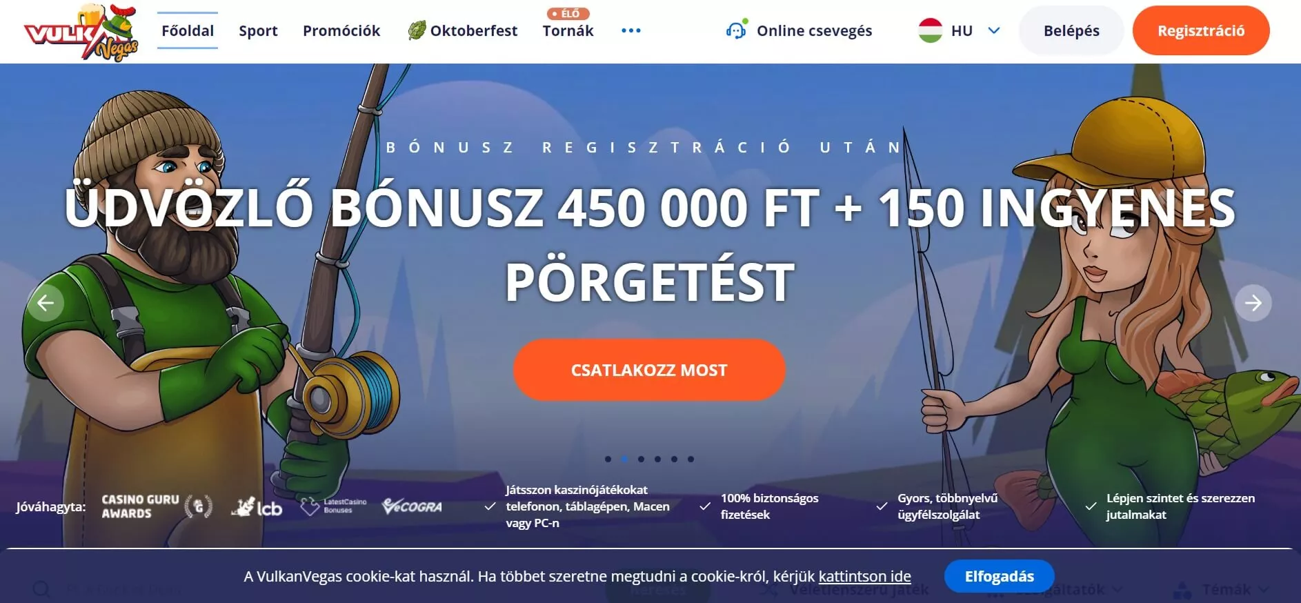 Vulkanbet üdvözlő bónusz