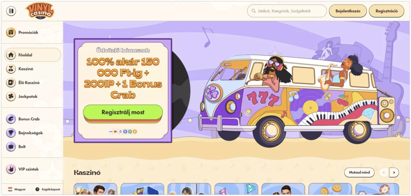 Vinyl casino üdvözlő bónusz